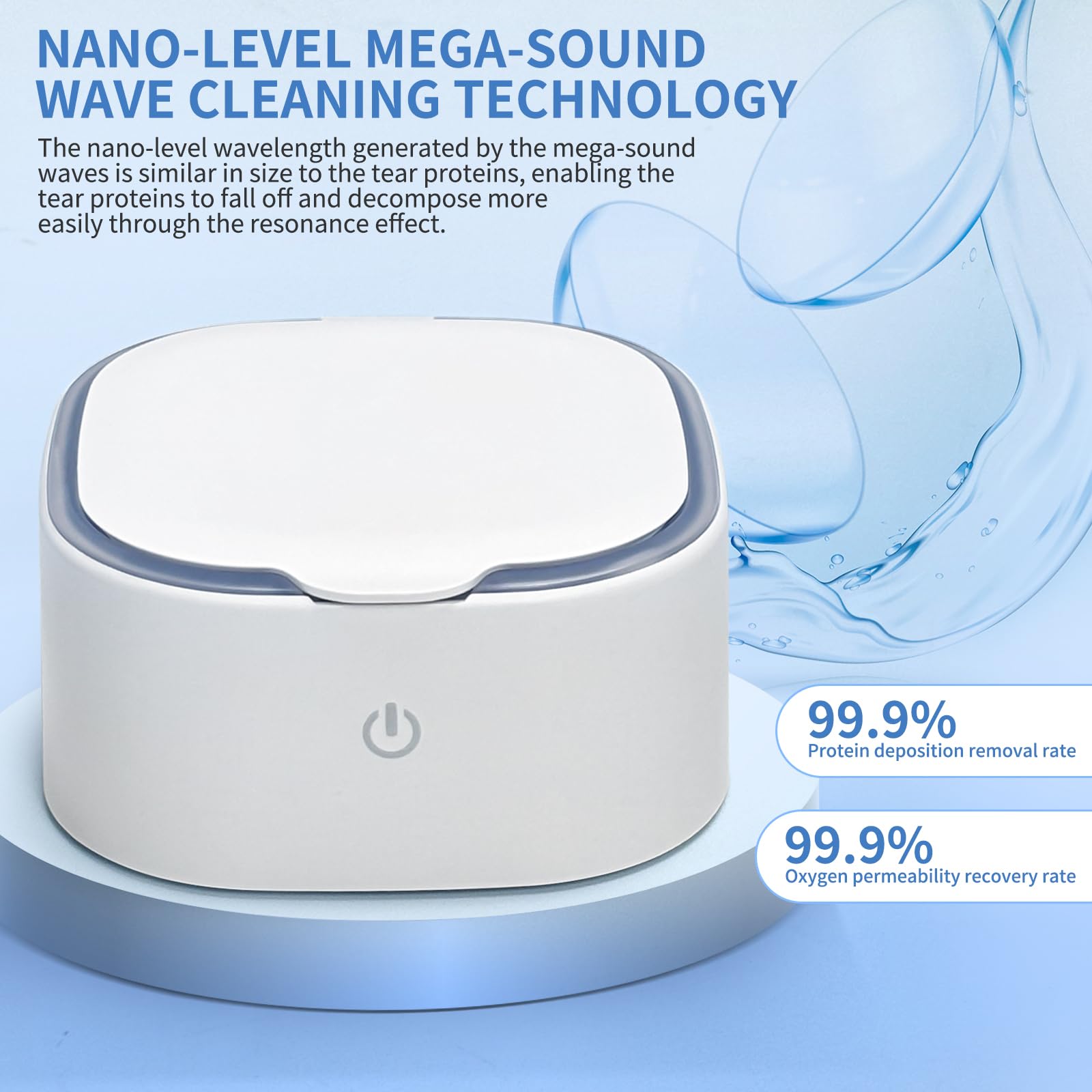 Wireless charging pad with cleaner for RGP and orthokeratology lenses