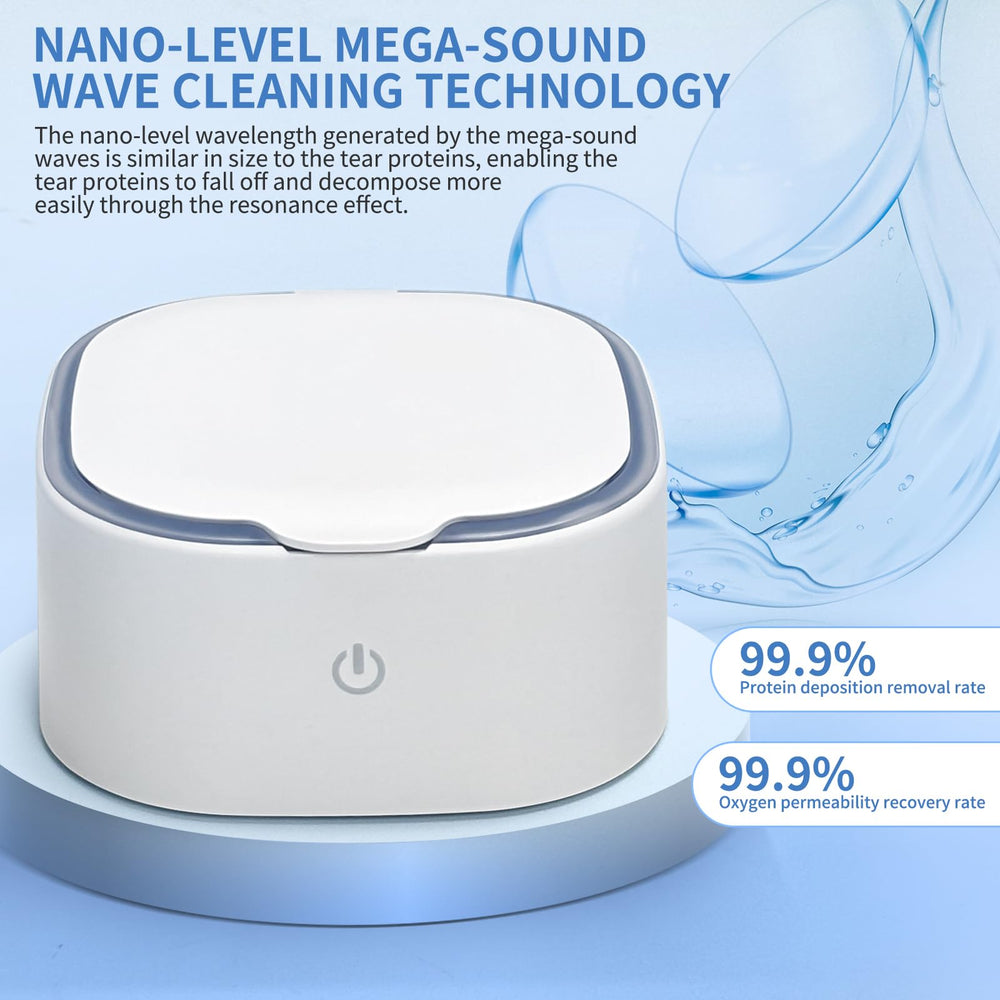 Wireless charging pad with cleaner for RGP and orthokeratology lenses