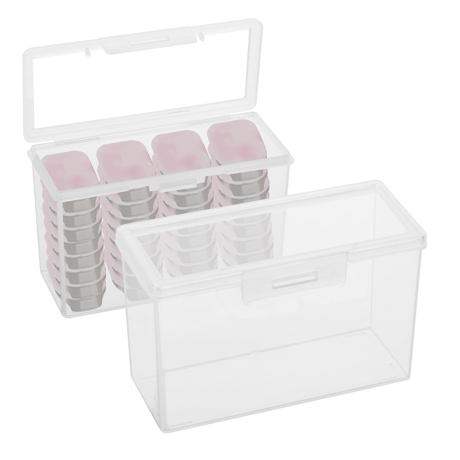 Clear two pack contact lens organizer case with lid