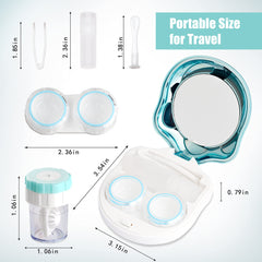 Portable blue lens case with mirror and remover tweezers