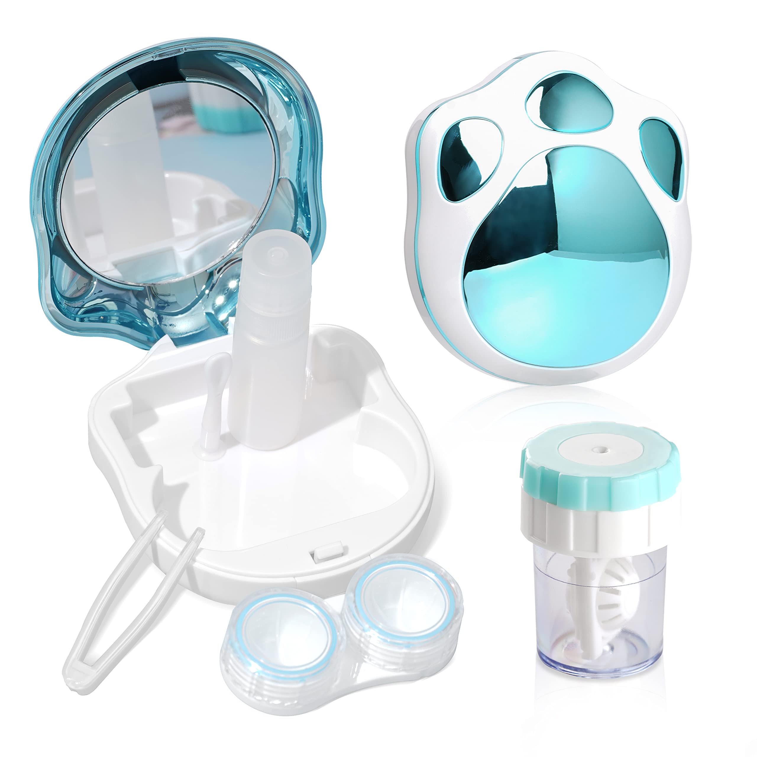 Blue Contact Lens Travel Kit ready for daily or outdoor use