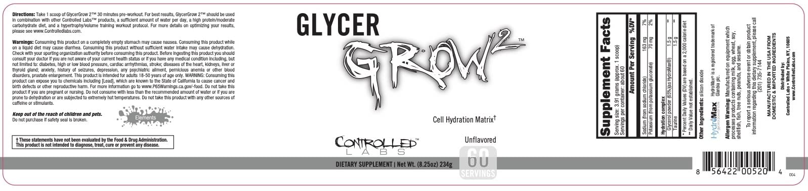 Controlled Labs GlycerGrow mixed with water during training for hydration.