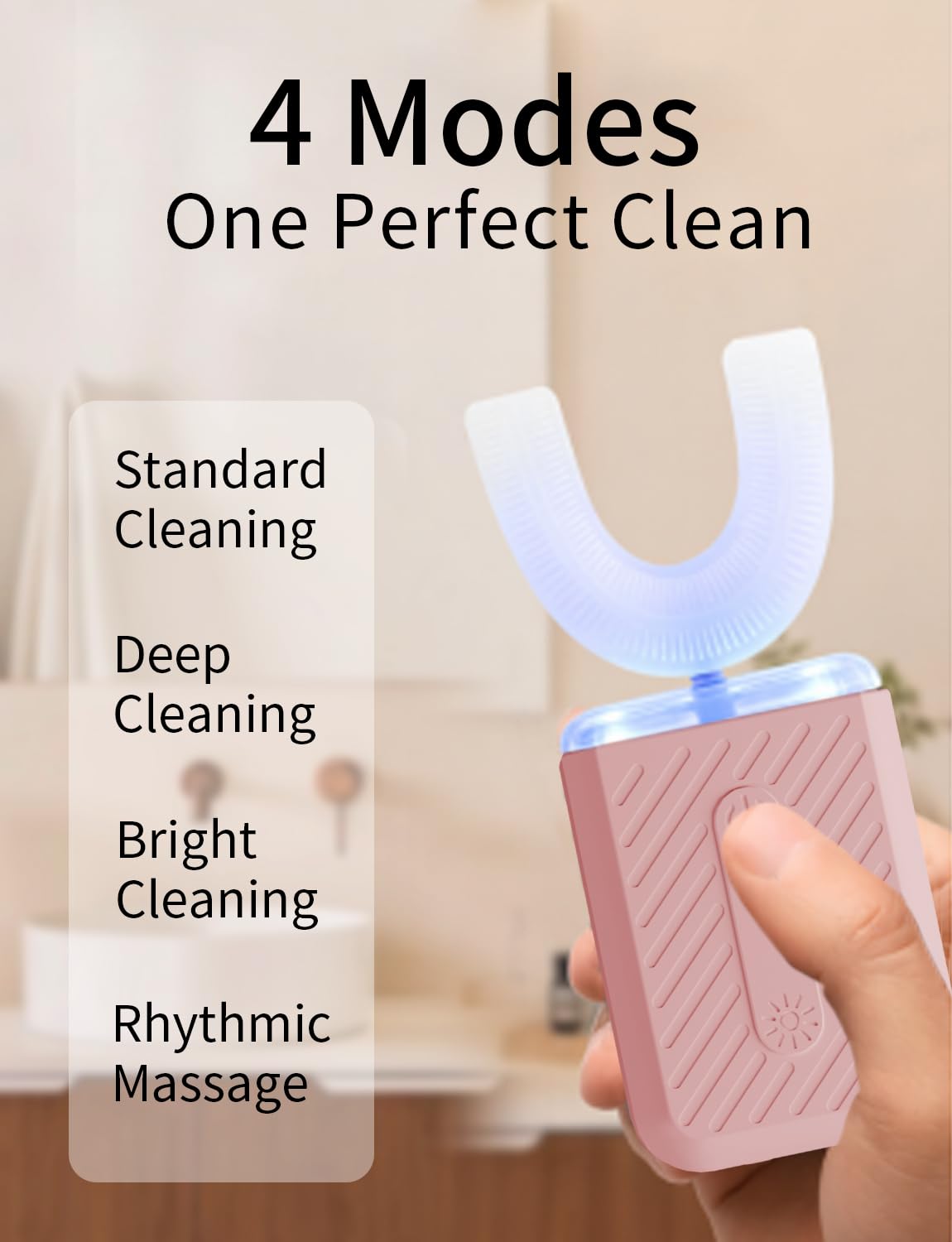 COOBST toothbrush showing 3 LED mode indicators