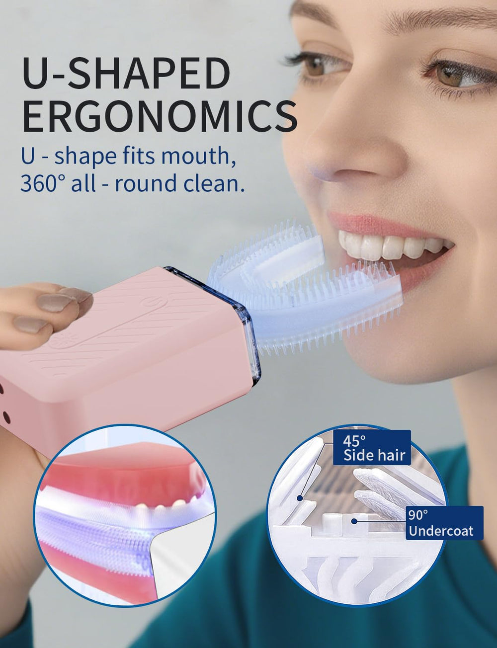 COOBST U-Shaped Electric Toothbrush for Adults, side view