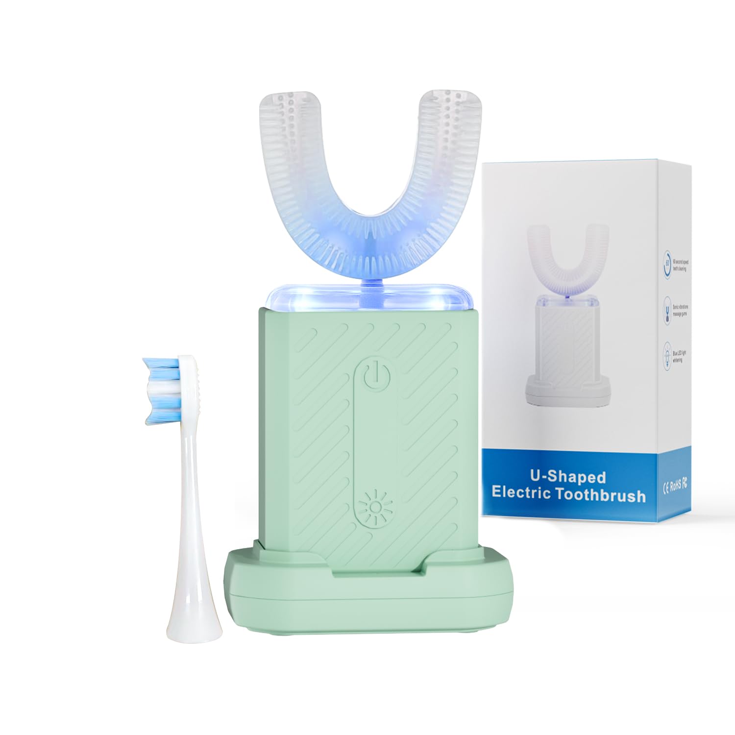 COOBST U-shaped electric toothbrush head in mint color