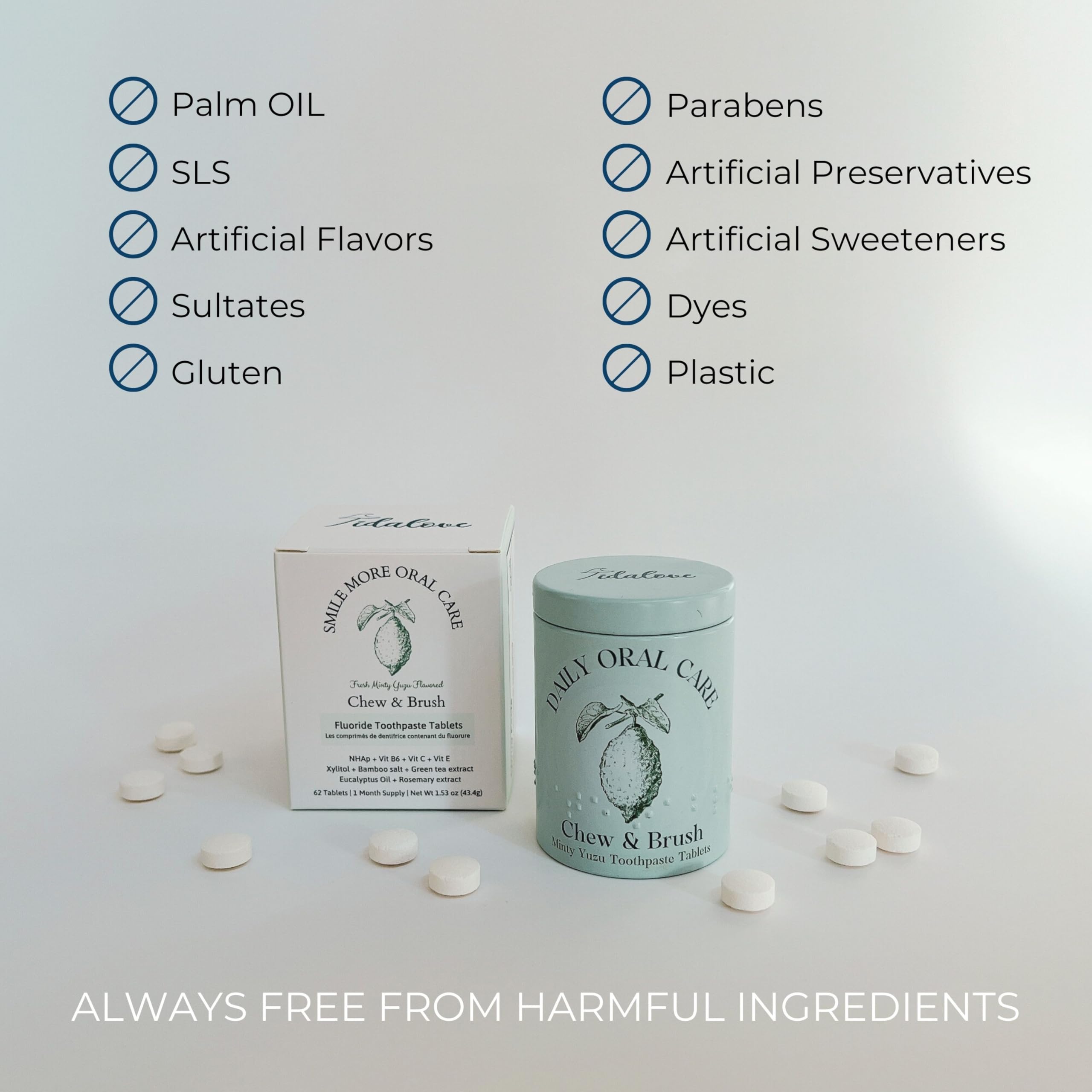 Cool Mint flavor toothpaste tablets
