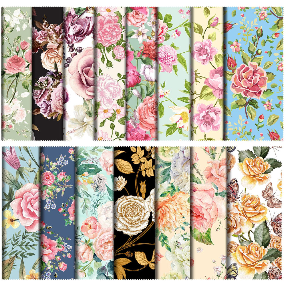 Copkim 24-pack flower-pattern microfiber eyeglasses cleaning cloths close-up