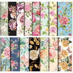 Copkim 24-pack flower-pattern microfiber eyeglasses cleaning cloths close-up