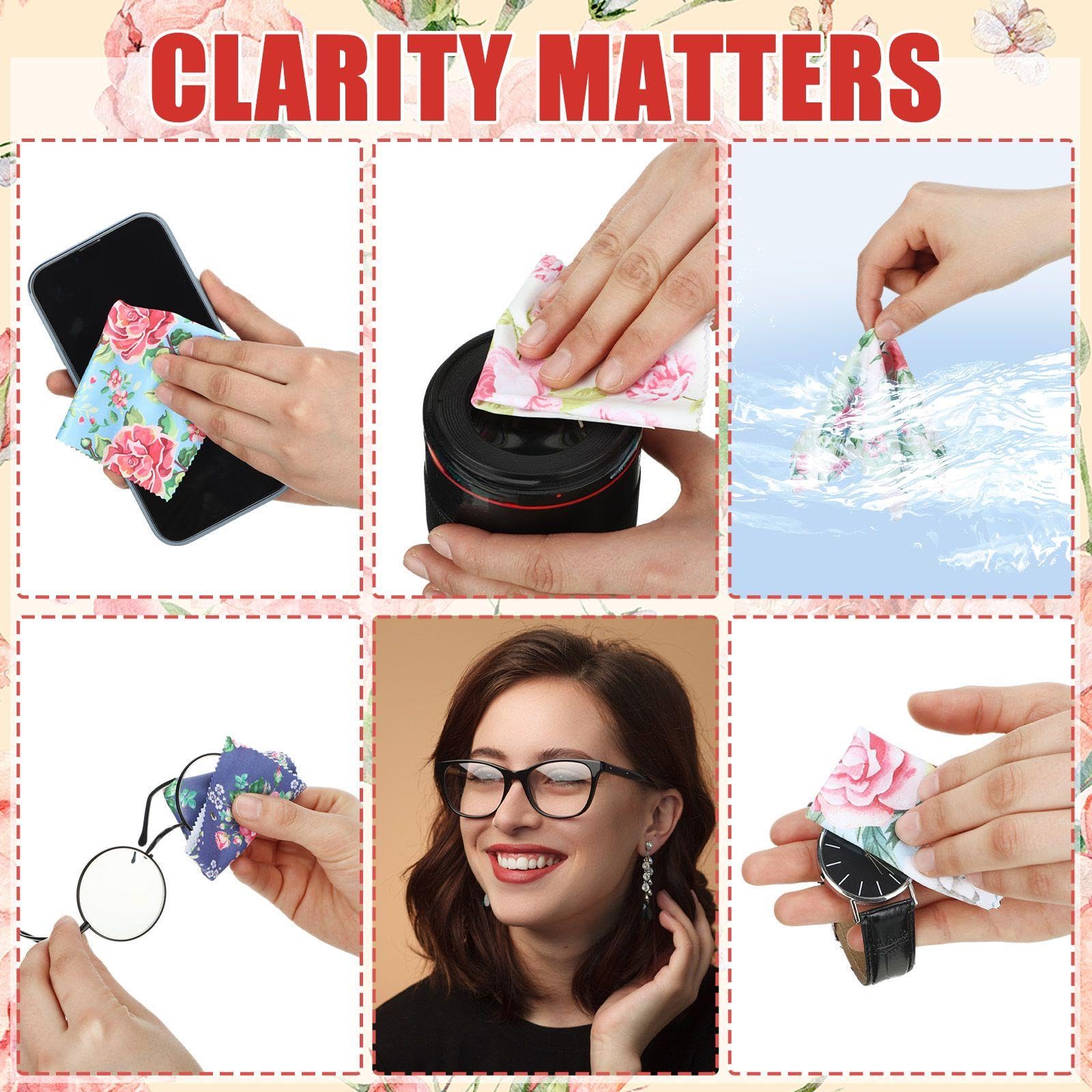 Reusable microfiber cloths for glasses and screens