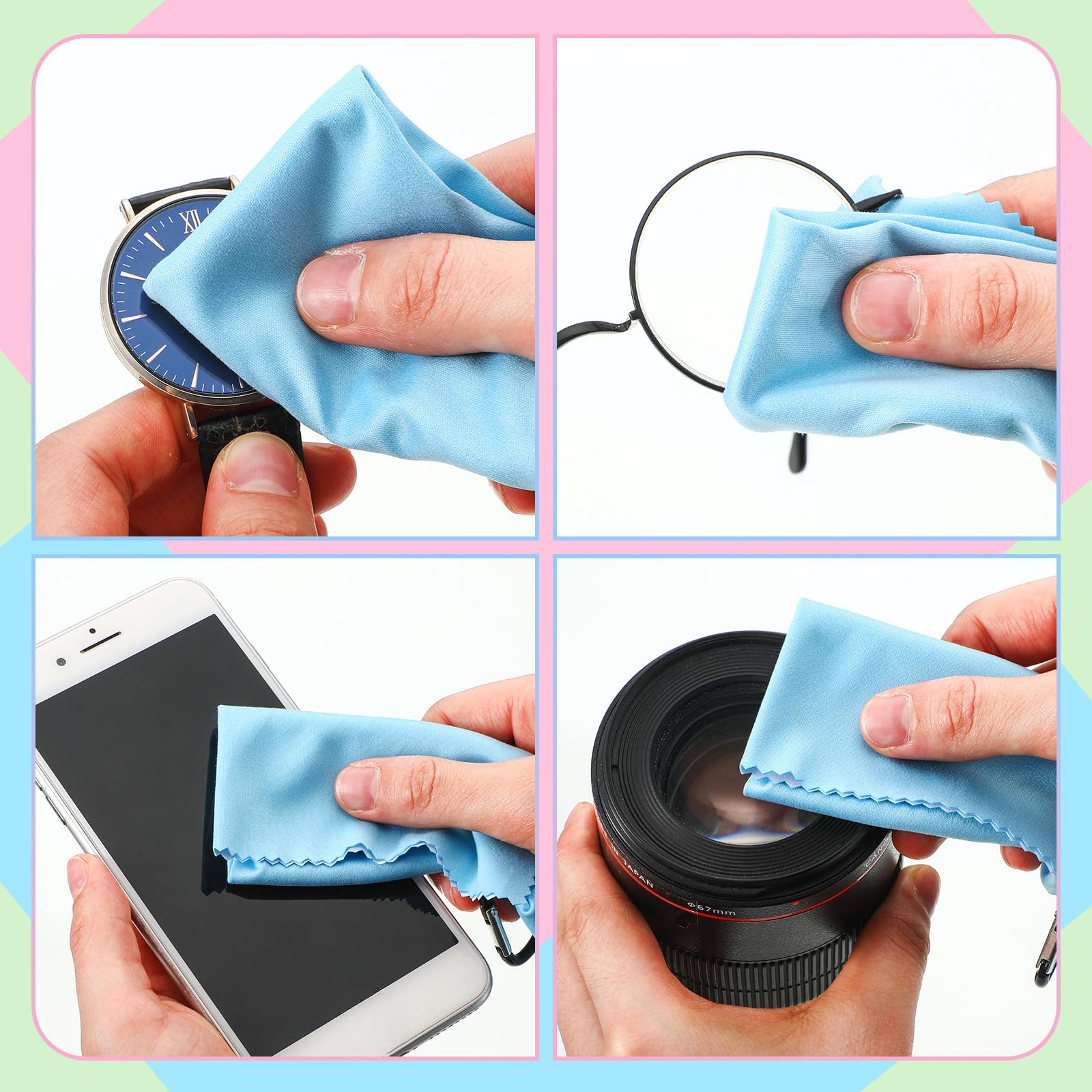 Cloths suitable for cleaning glasses, phones, laptops, and camera lenses