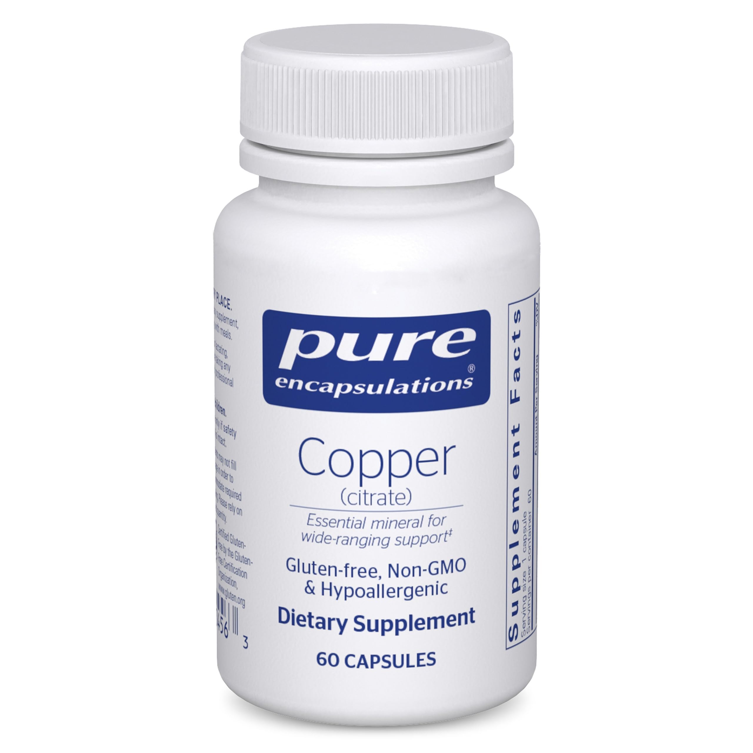 Copper citrate 60 capsules bottle