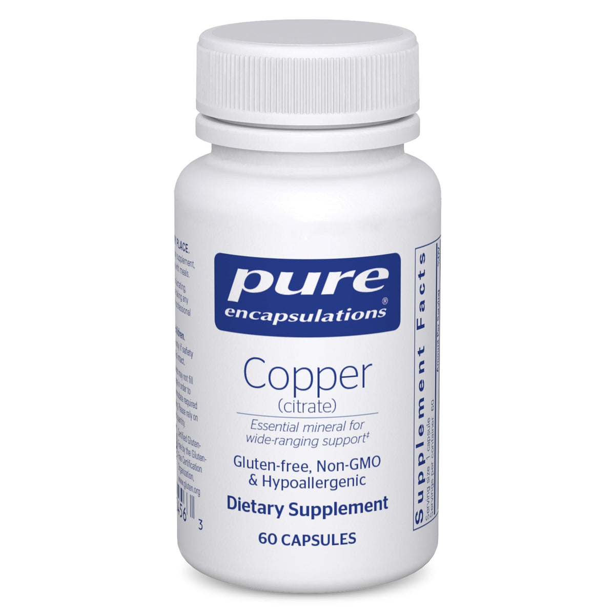 Copper citrate 60 capsules bottle
