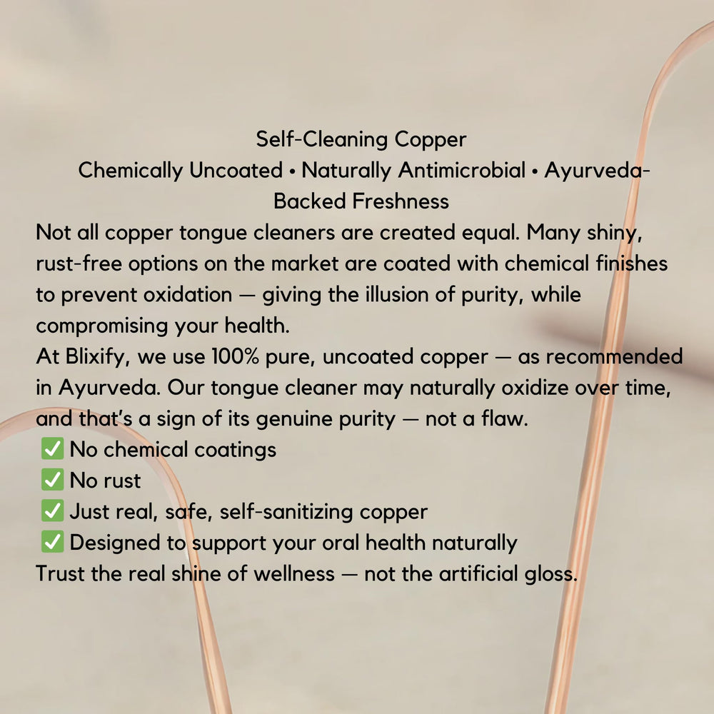 Reusable and recyclable copper tongue scraper packaging recycling icon