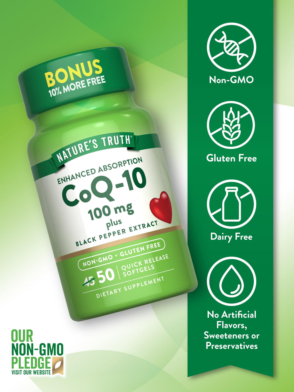 CoQ10 100 mg softgel front view
