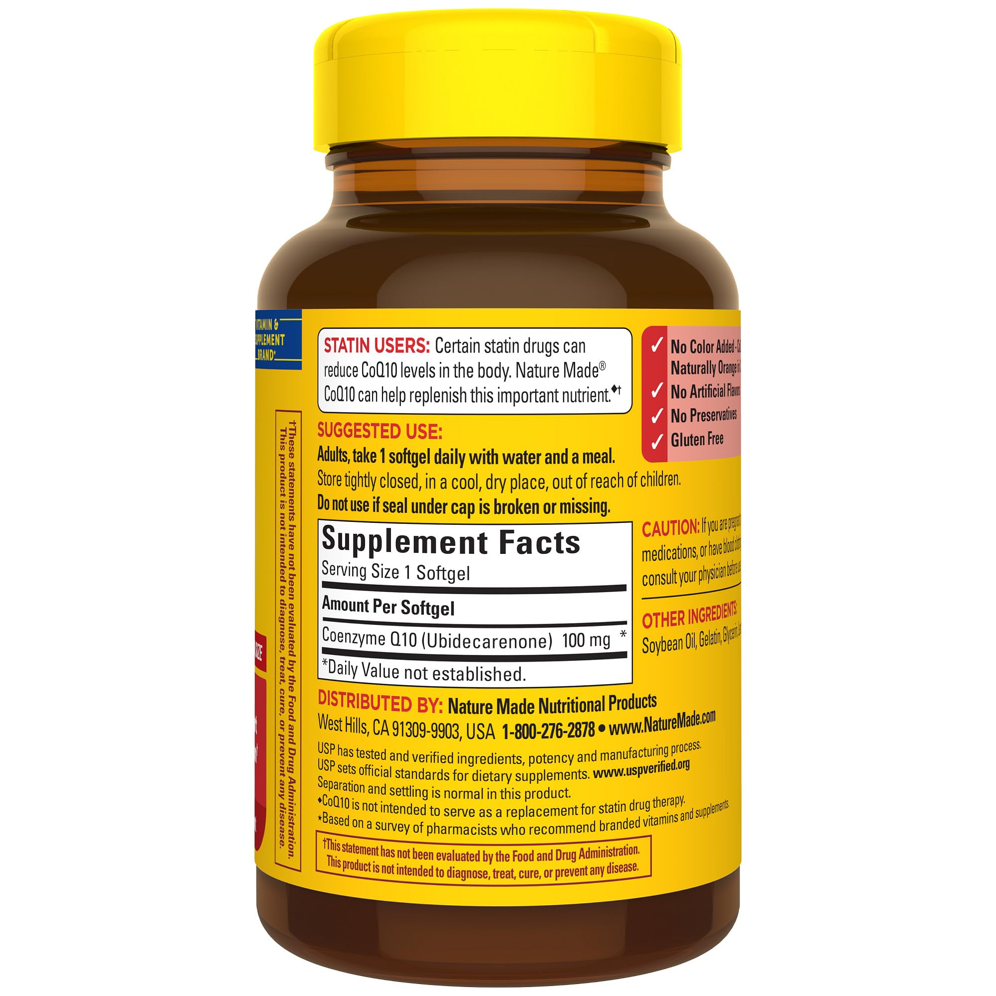 120-day supply bottle of Nature Made CoQ10 100 mg
