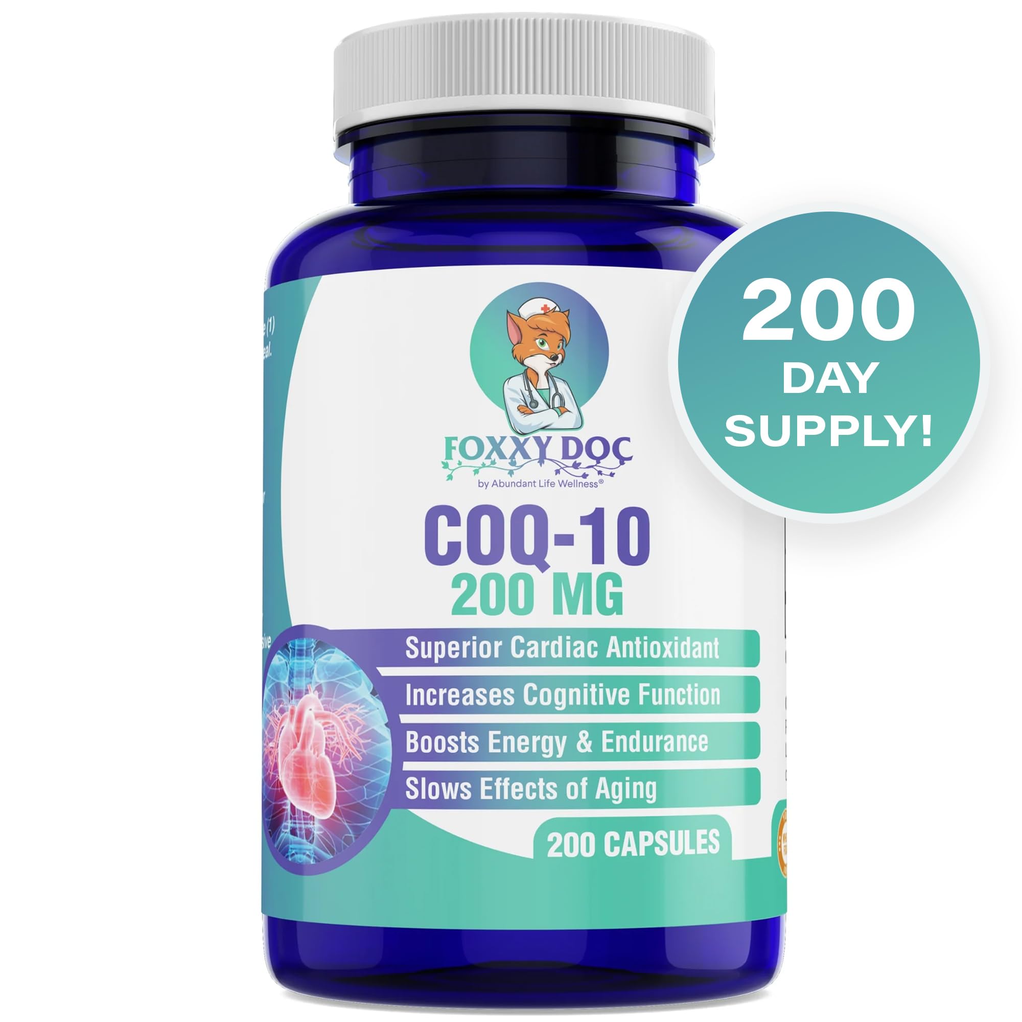 CoQ10 200mg capsules product shot