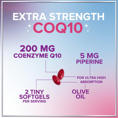 Graphic illustrating enhanced 3x absorption of CoQ10