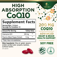 CoQ10 200mg Softgels bottle with label