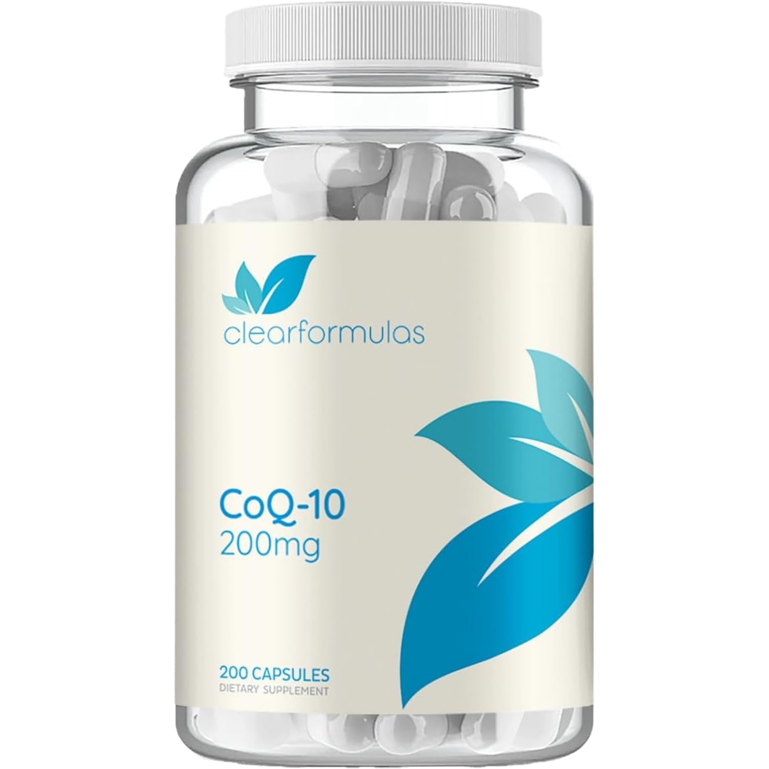 Bottle of CoQ10 200mg ubiquinone capsules