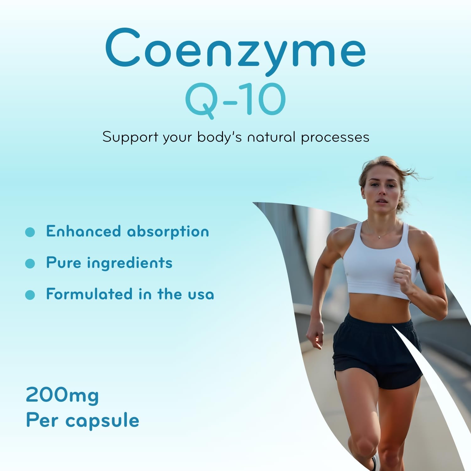 CoQ10 capsules spilled from a bottle on white background