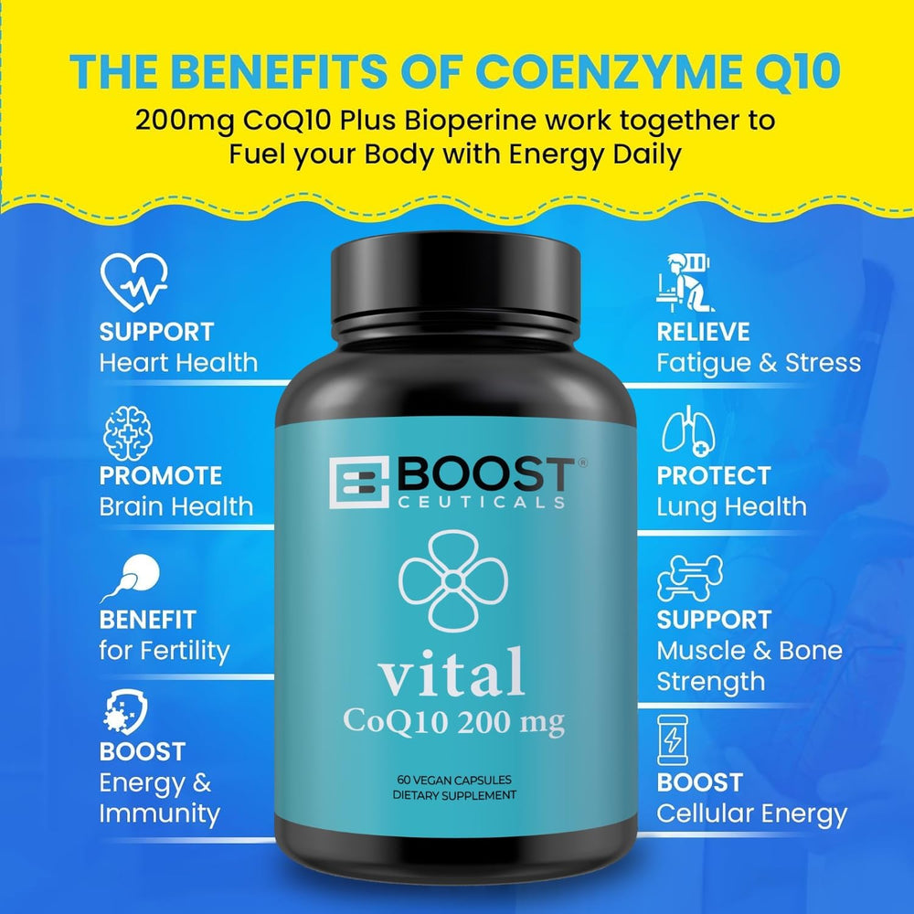 Vegan non-GMO CoQ10 200mg supplement