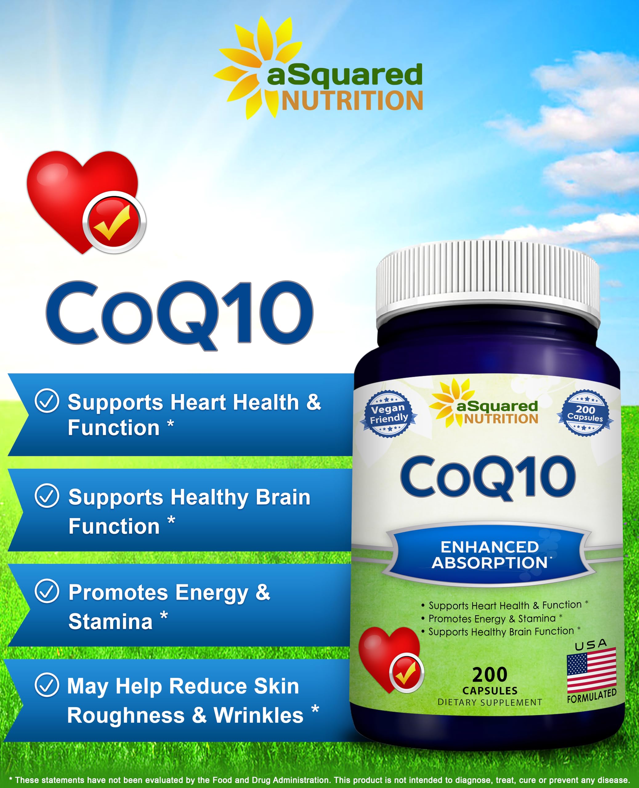 Close-up of CoQ10 400mg capsules