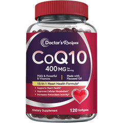 Doctor's Recipes CoQ10 400mg softgels bottle front label
