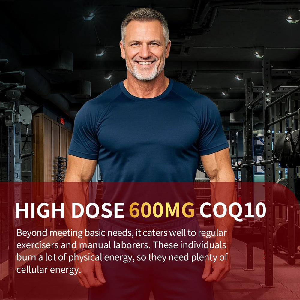 CoQ10 600mg promotes heart health and energy