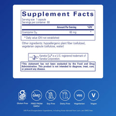 Close-up of CoQ10 60 mg capsules highlighting energy support