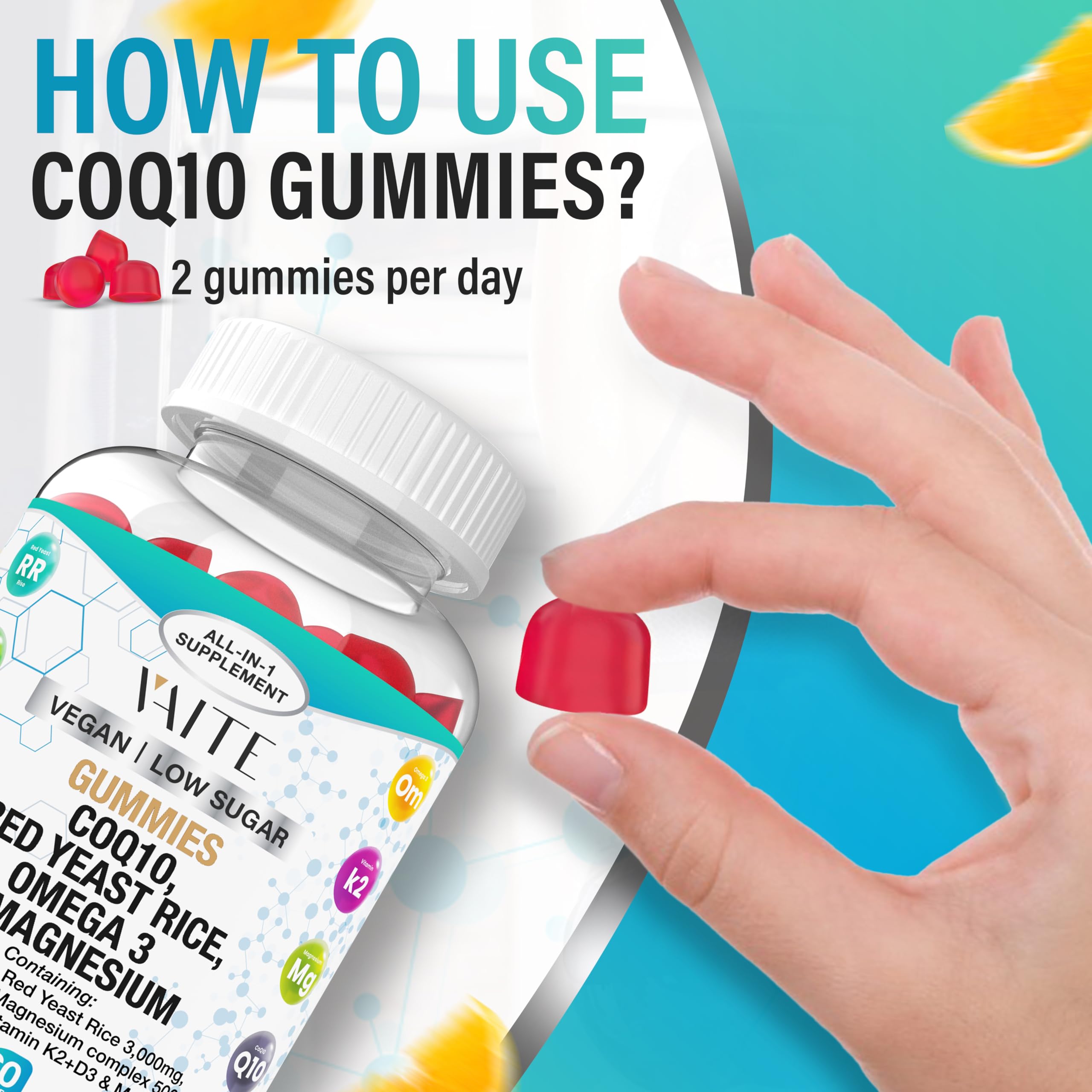 Gummy bottle labeled Magnesium Glycinate and calming formula