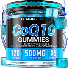 CoQ10 Gummies 500mg hero image with bottle