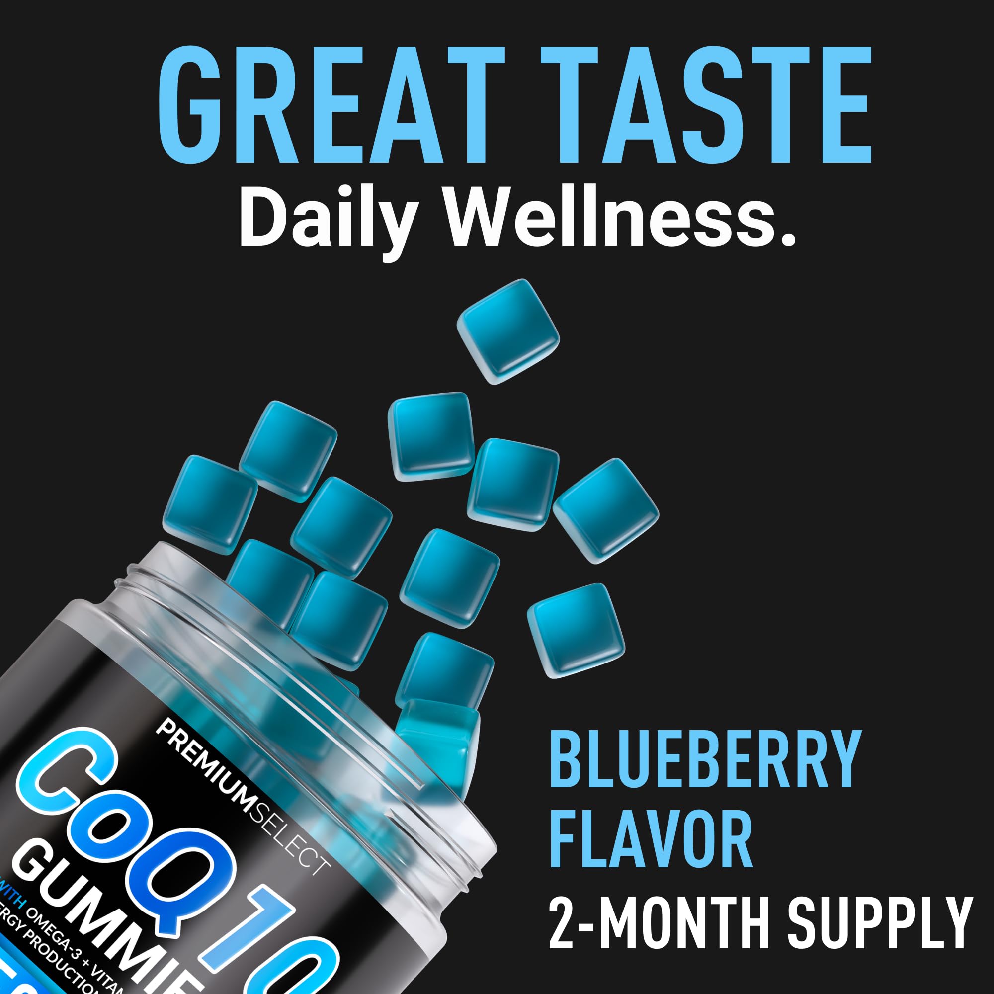 Bottle of CoQ10 gummies 120-count