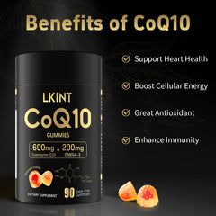 Gummy form of CoQ10 supporting heart health and cellular energy