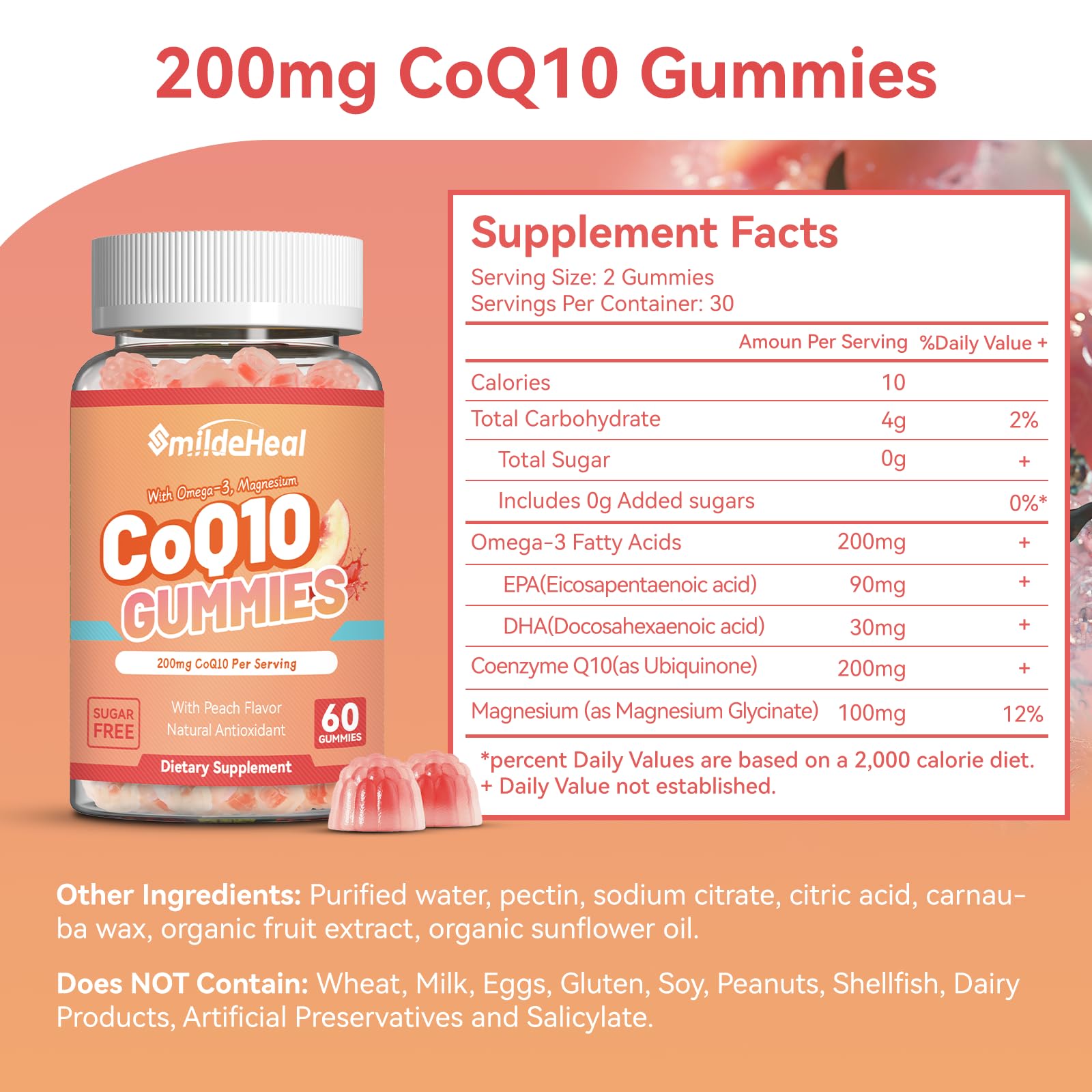 Omega-3 DHA/EPA illustration beside CoQ10 gummies