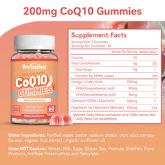 Omega-3 DHA/EPA illustration beside CoQ10 gummies