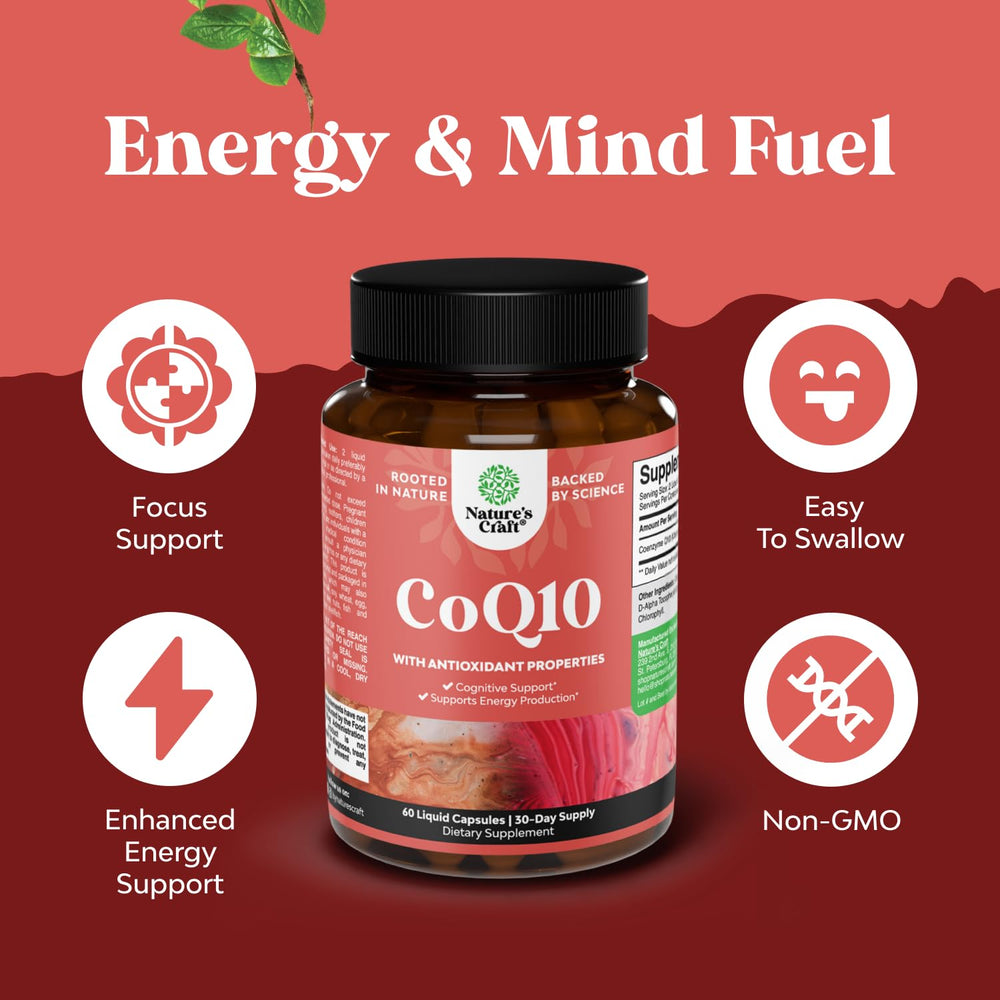 Illustration highlighting heart health benefits of CoQ10