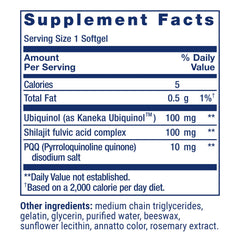 CoQ10 heart health and energy support 100 mg label