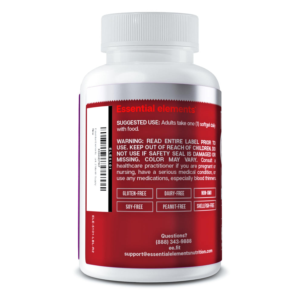 Nutrition Facts panel for CoQ10 softgels