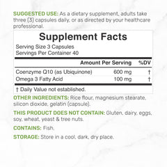 CoQ10 and Omega-3 blend label