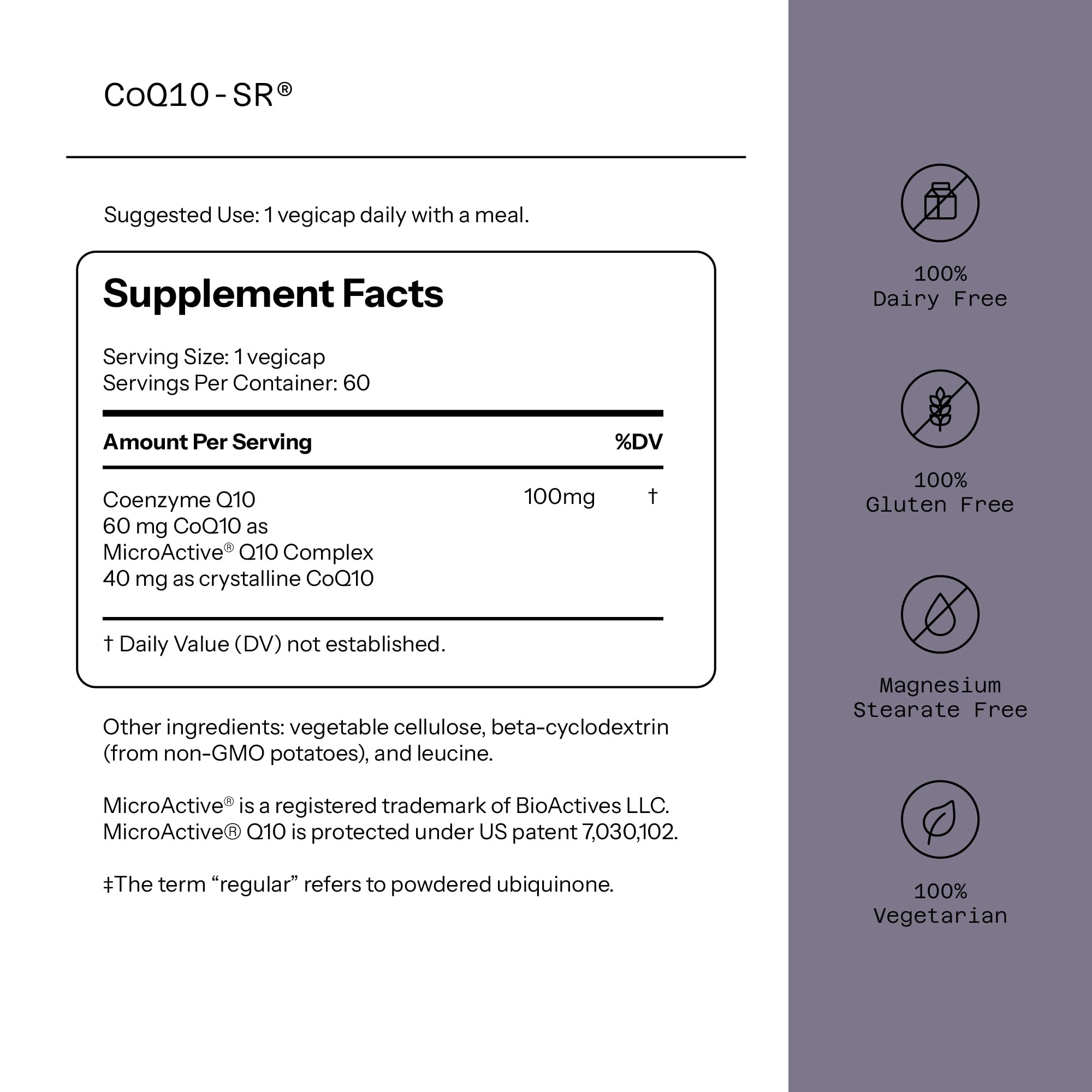 Close-up of MicroActive CoQ10-SR capsules