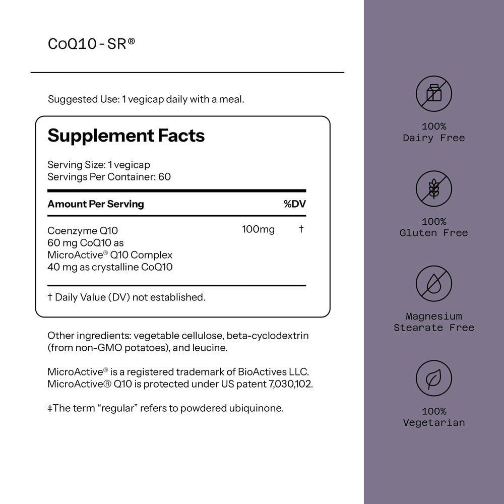 Close-up of MicroActive CoQ10-SR capsules