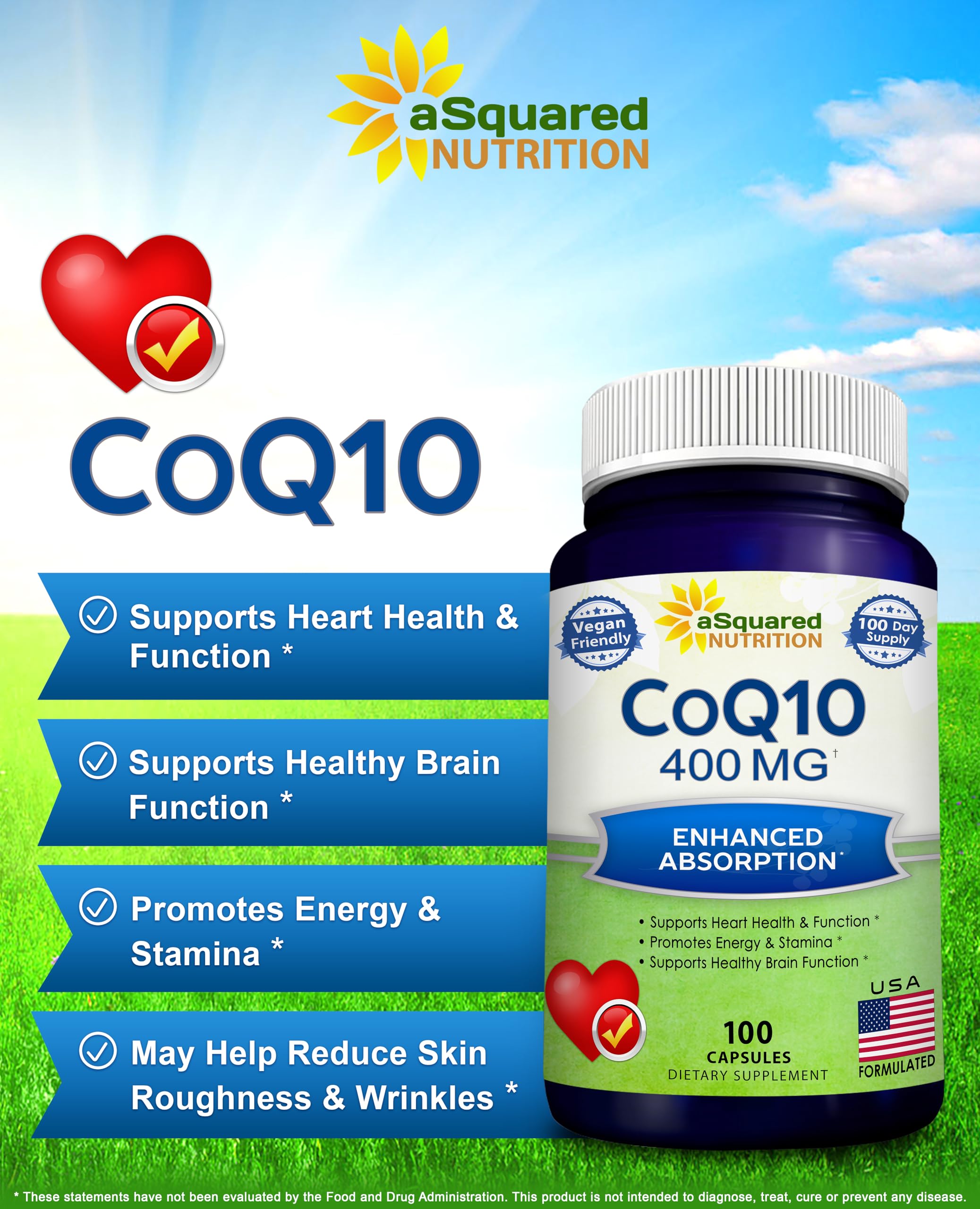 CoQ10 400mg capsules close-up