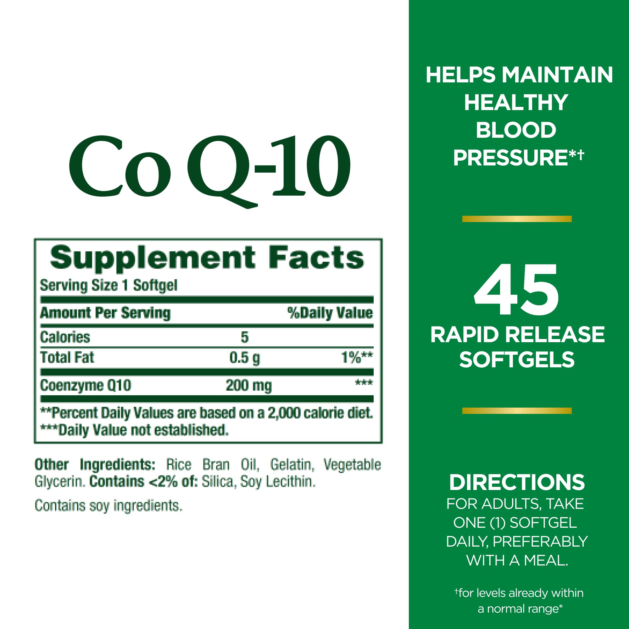CoQ-10 Q-Sorb 200 mg softgels 45 count package