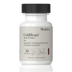 CoQHeart with Q-Trol bottle and 30 softgels - front view