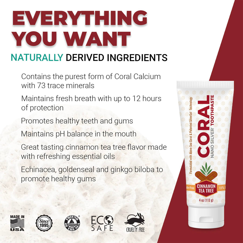 Coral calcium and nano silver ingredients graphic