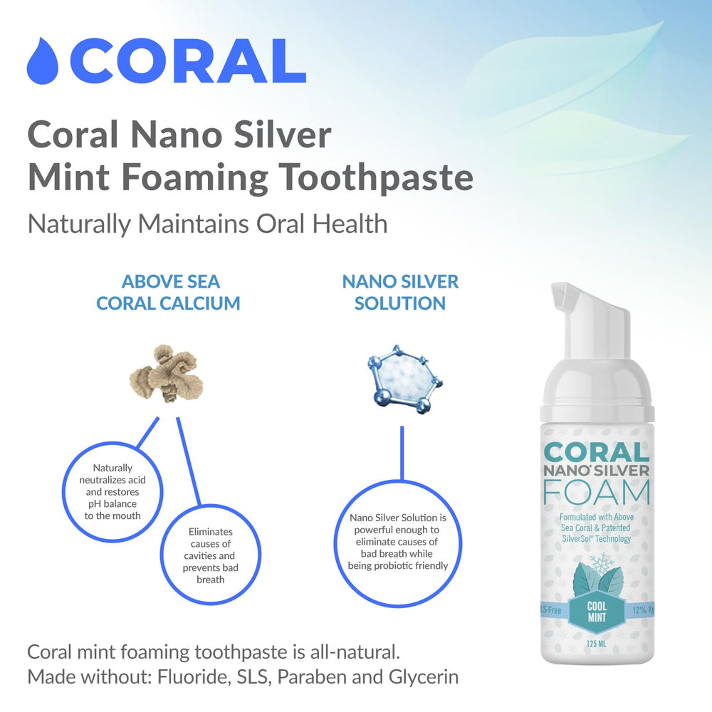 Illustration of coral calcium and nano-silver in toothpaste