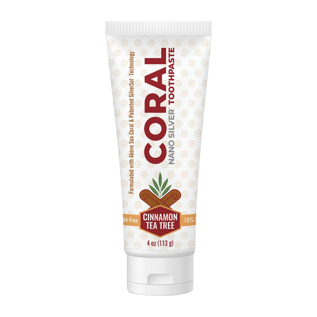 Coral Nano Silver Cinnamon Tea Tree Toothpaste 4oz tube
