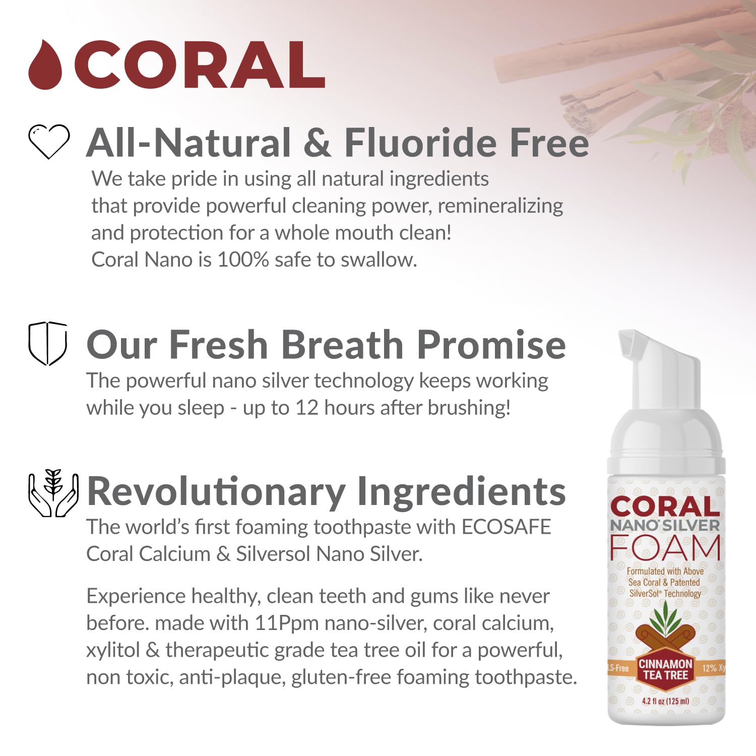 Illustration highlighting coral calcium and nano silver technology