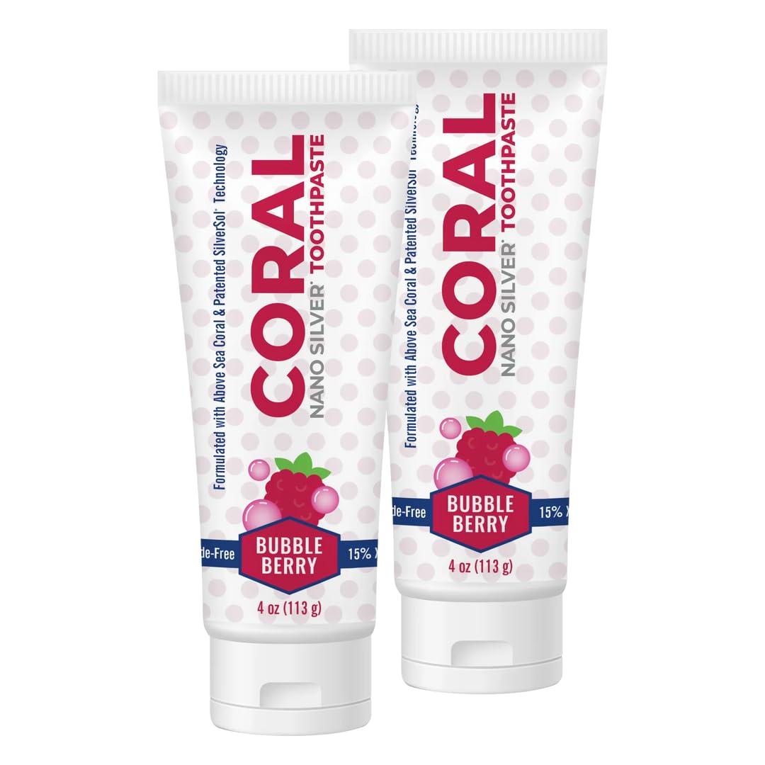 Coral Nano Silver Kids Toothpaste Berry Bubblegum packaging and tube