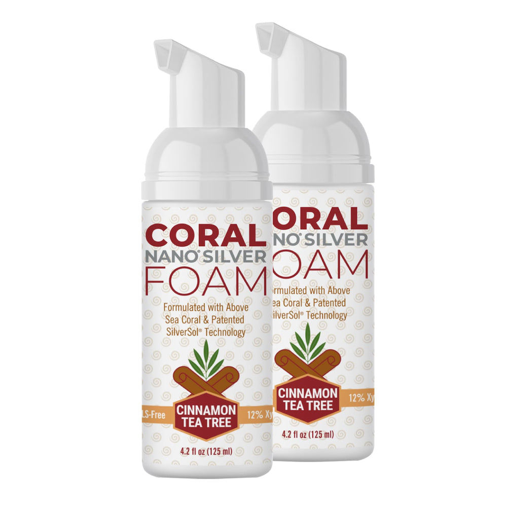 Packaging of Coral Nano Silver Foaming Cinamon Tea Tree Toothpaste